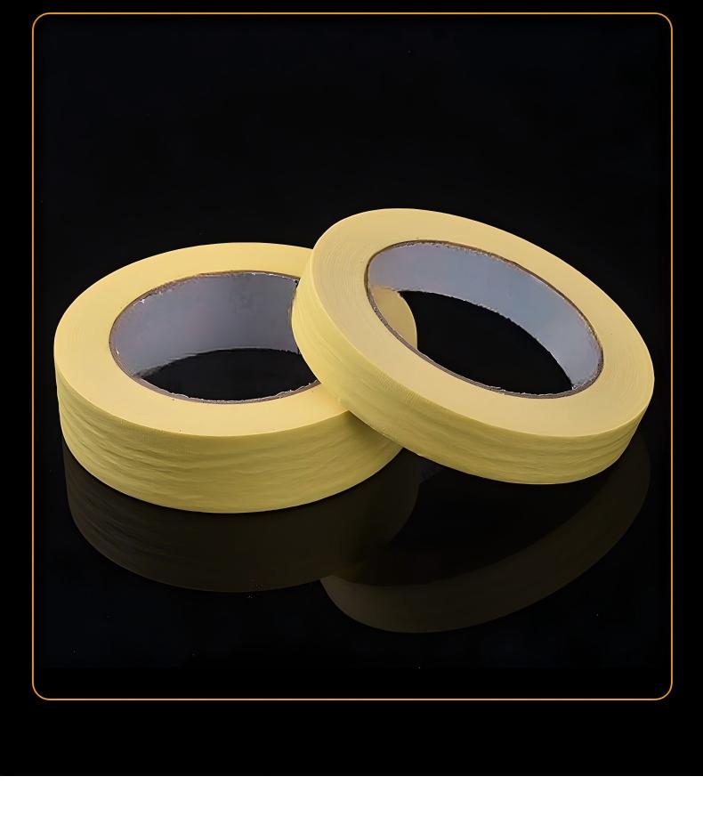 Wholesale of car masking tape, spray paint masking tape, yellow easy-tear, non-residue, baking varnish protective masking tape pic 9