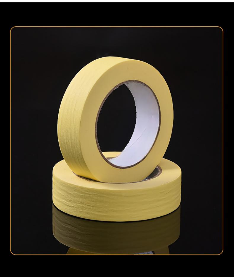 Wholesale of car masking tape, spray paint masking tape, yellow easy-tear, non-residue, baking varnish protective masking tape pic 8
