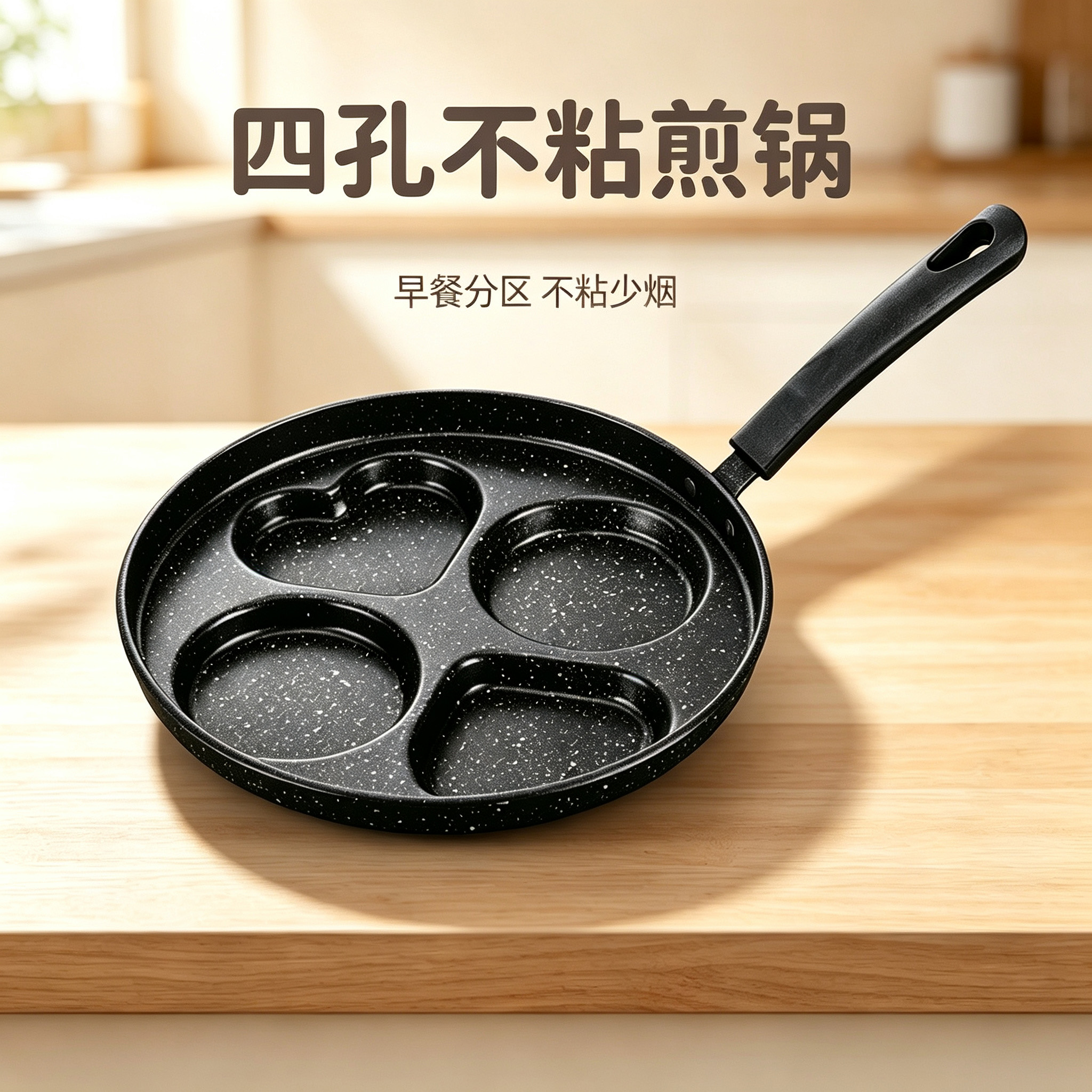 CGUCOOK Cross-border Four-hole Non-stick Frying pan, egg frying pan, Double Round double heart breakfast egg Burger pan, non-stick pan, new household egg frying pan, flat pan CGUCOOK Cross-border Four-hole Non-stick Frying pan, egg frying pan, Double Round double heart breakfast egg Burger pan, non-stick pan, new household egg frying pan, flat pan