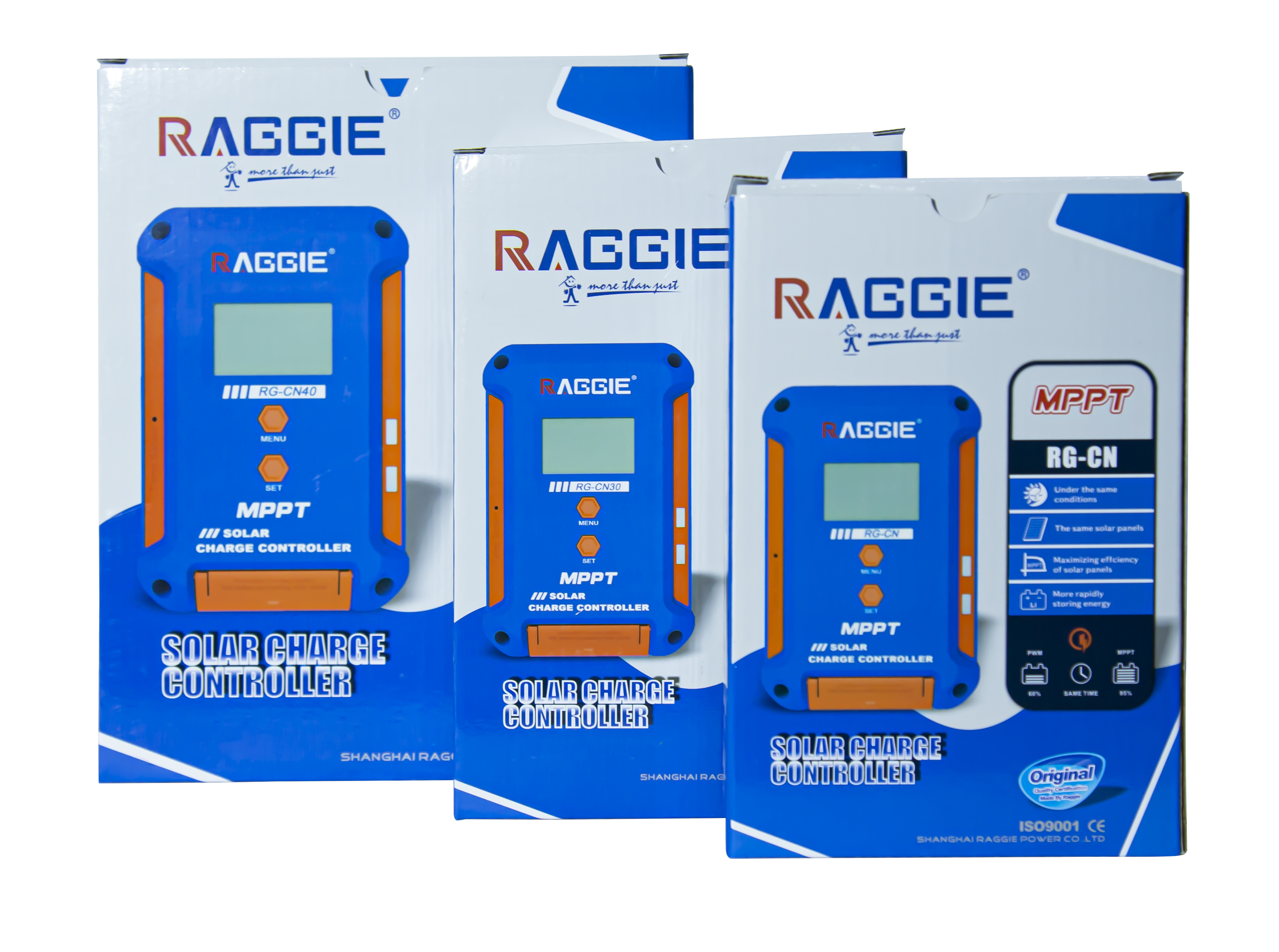 RAGGIE MPPT features 97% efficient charging, 12V and 24V automatic recognition, LCD display, and supports dual USB 40A off-grid photovoltaic controller for lithium iron phosphate details Picture