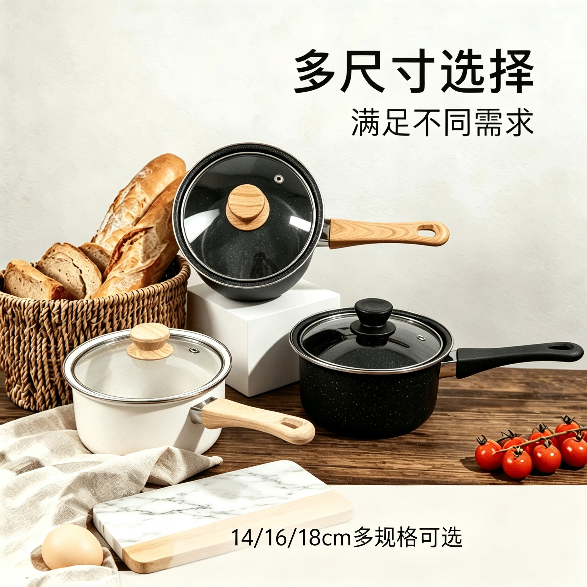 CGUCOOK Cross-border non-stick milk pot, new multi-functional tourmaline stew pot, thickened non-stick pot, household soup pot, induction cooker and gas stove universal pot Specification image