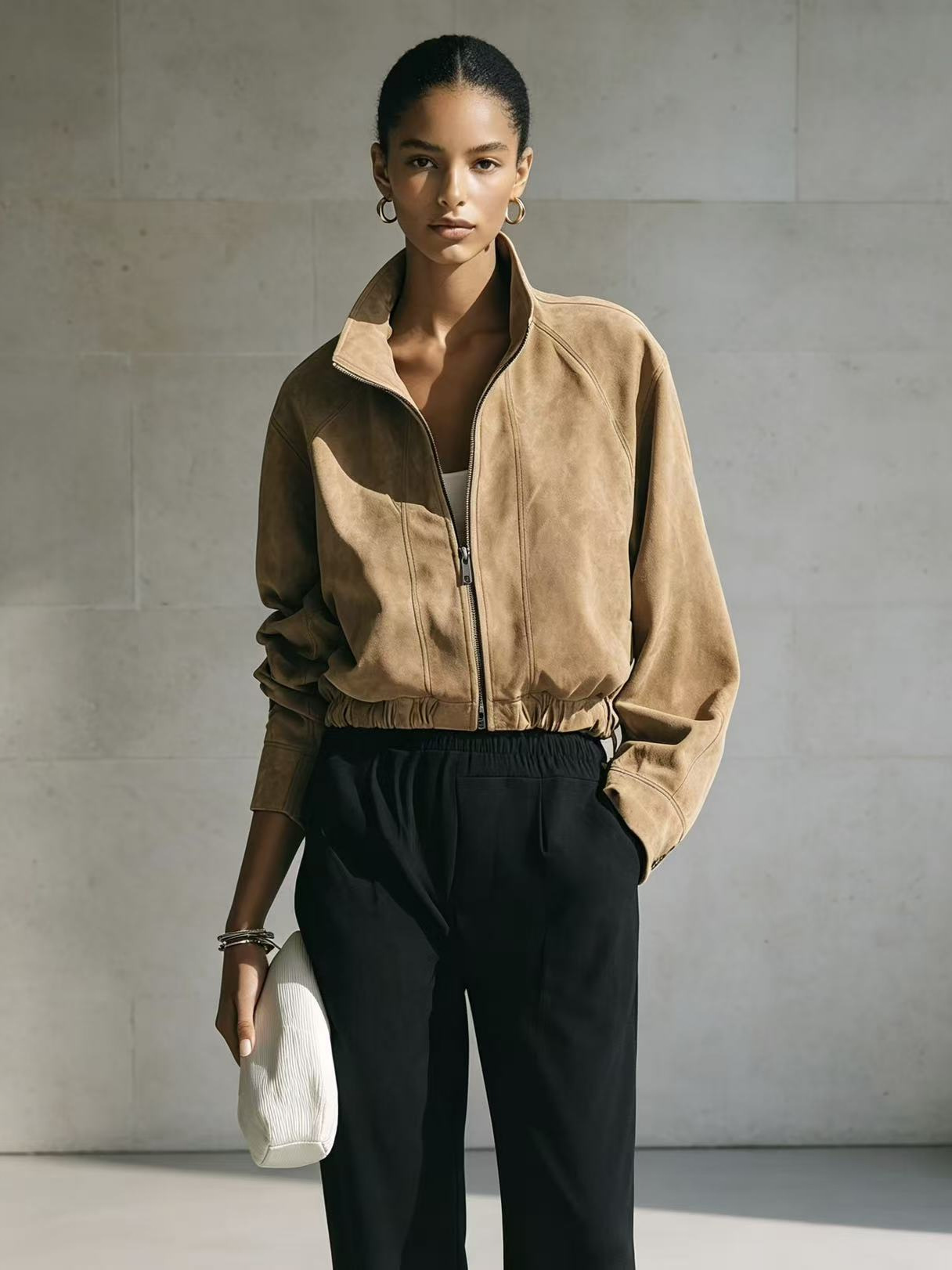 In addition to the 2026 autumn new style of European and American cross-border trade French retro high-end texture fashionable and trendy suede jacket