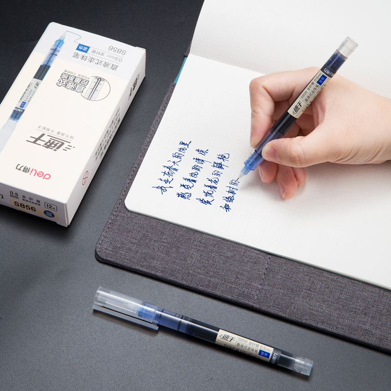 Deli S856 Direct Liquid Ballpoint Pen (Blue) Application Scenario