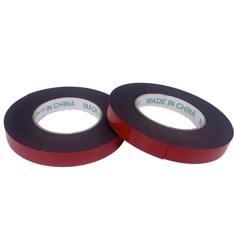 Red automotive foam double-sided film, red film, black PE foam double-sided tape, advertisement, strong adhesion, thickened, high-temperature resistant automotive sponge, 1.0mm thick on both sides Item Picture