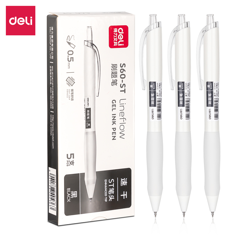 Deli S60-ST Quick-drying smooth Press Gel Pen 0.5mmST pen tip