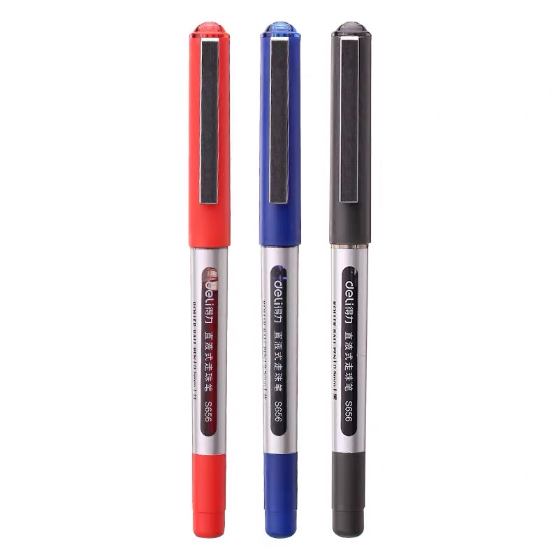 Deli S656 straight liquid pen 0.5mm bullet head details Picture