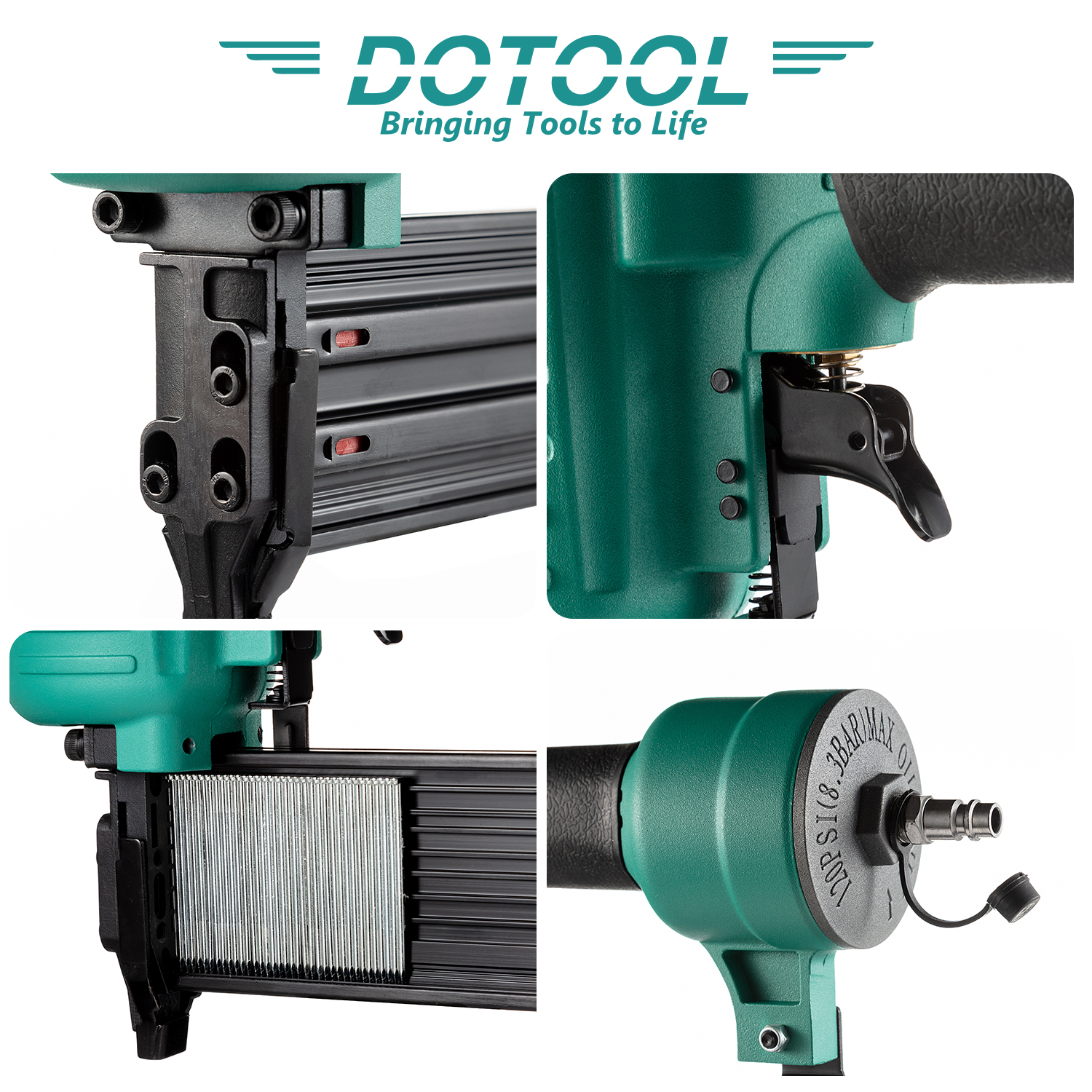 Factory direct sales of DOTOOL pneumatic nail gun ST64X concrete steel nail gun, air nail gun for driving wire grooves and cement wall nails details Picture