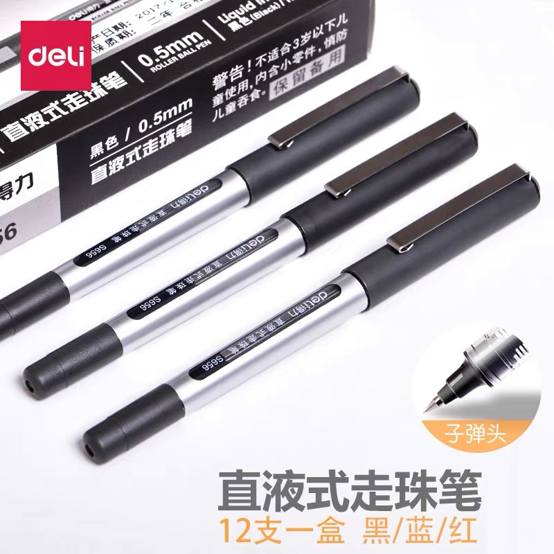 Deli S656 straight liquid pen 0.5mm bullet head Application Scenario