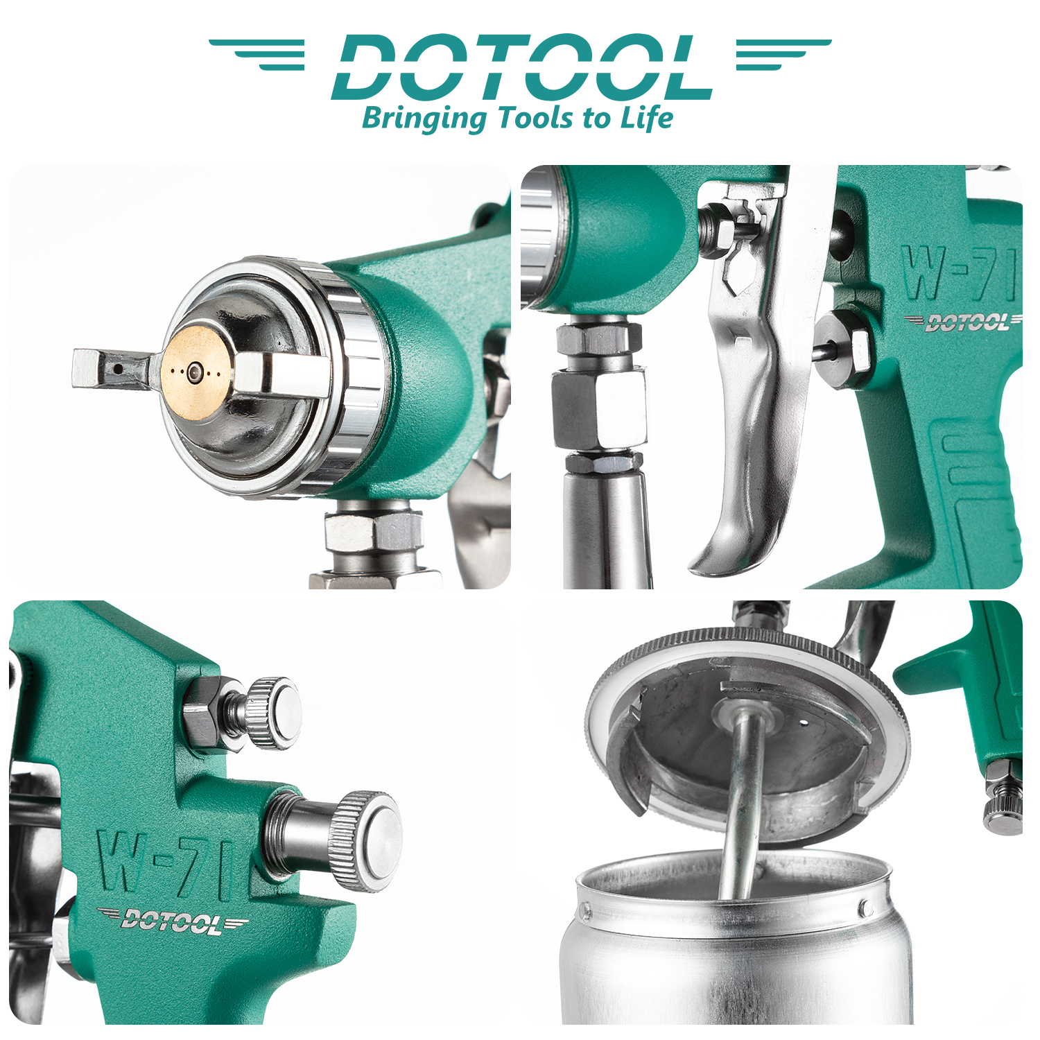 W-71S pneumatic spray gun, small area paint repair coating spray gun, leather coat oiling/wall painting Specification image