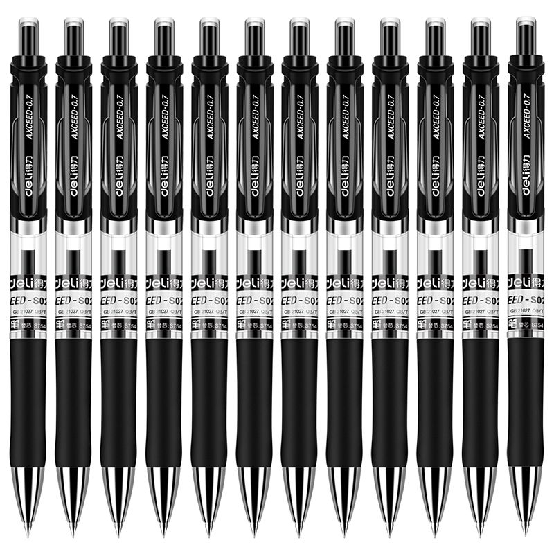 Deli S02 gel pen with 0.7mm spring tip