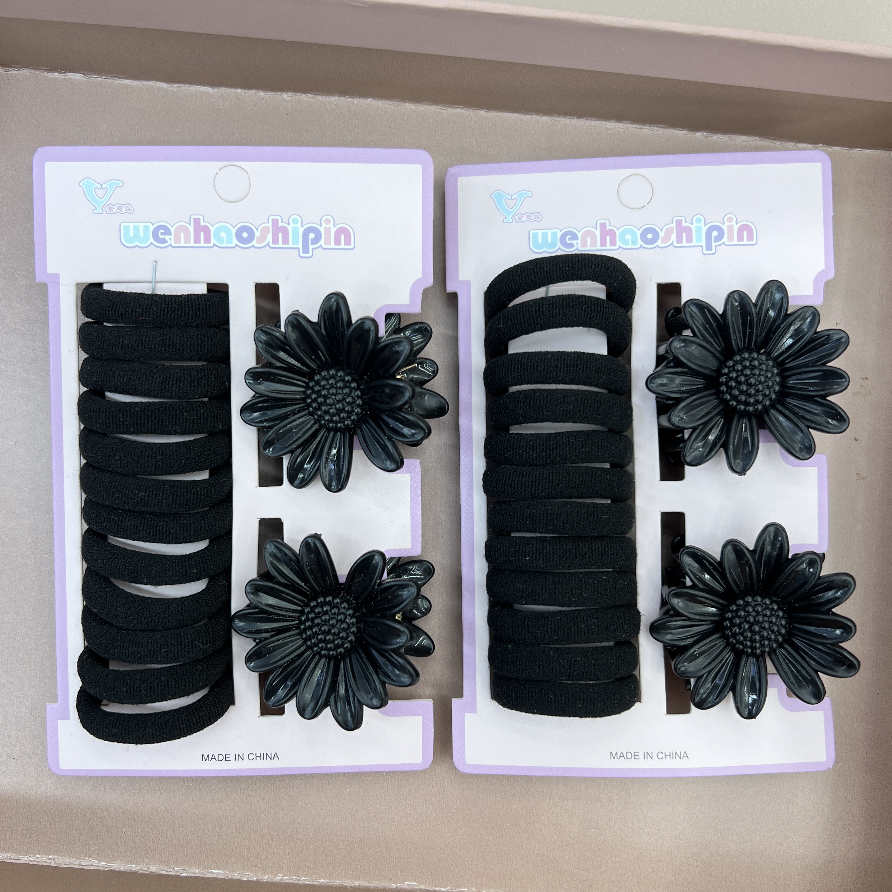 Maillard colored hair loop agarrar clip set simple cross shark clip alta estiramiento no daña el cabello cuerda de cabeza combinación de accesorios para el pelo Item Picture