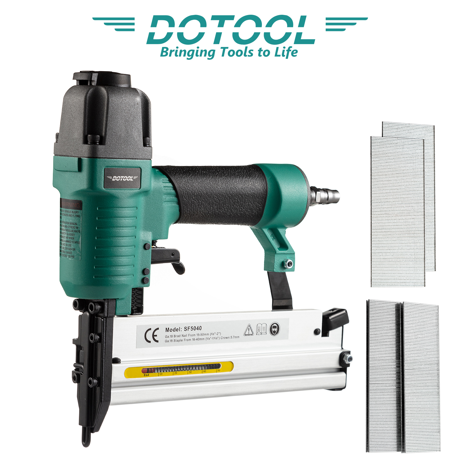 DOTOOL factory direct sales pneumatic nail gun SF5040, dual-purpose nail gun for straight nails and horse nails, no nail jamming for furniture decoration details Picture
