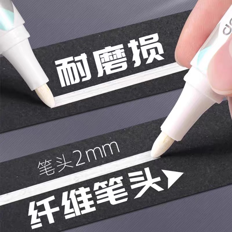 Deli S557 White Marker Pen (White Application Scenario