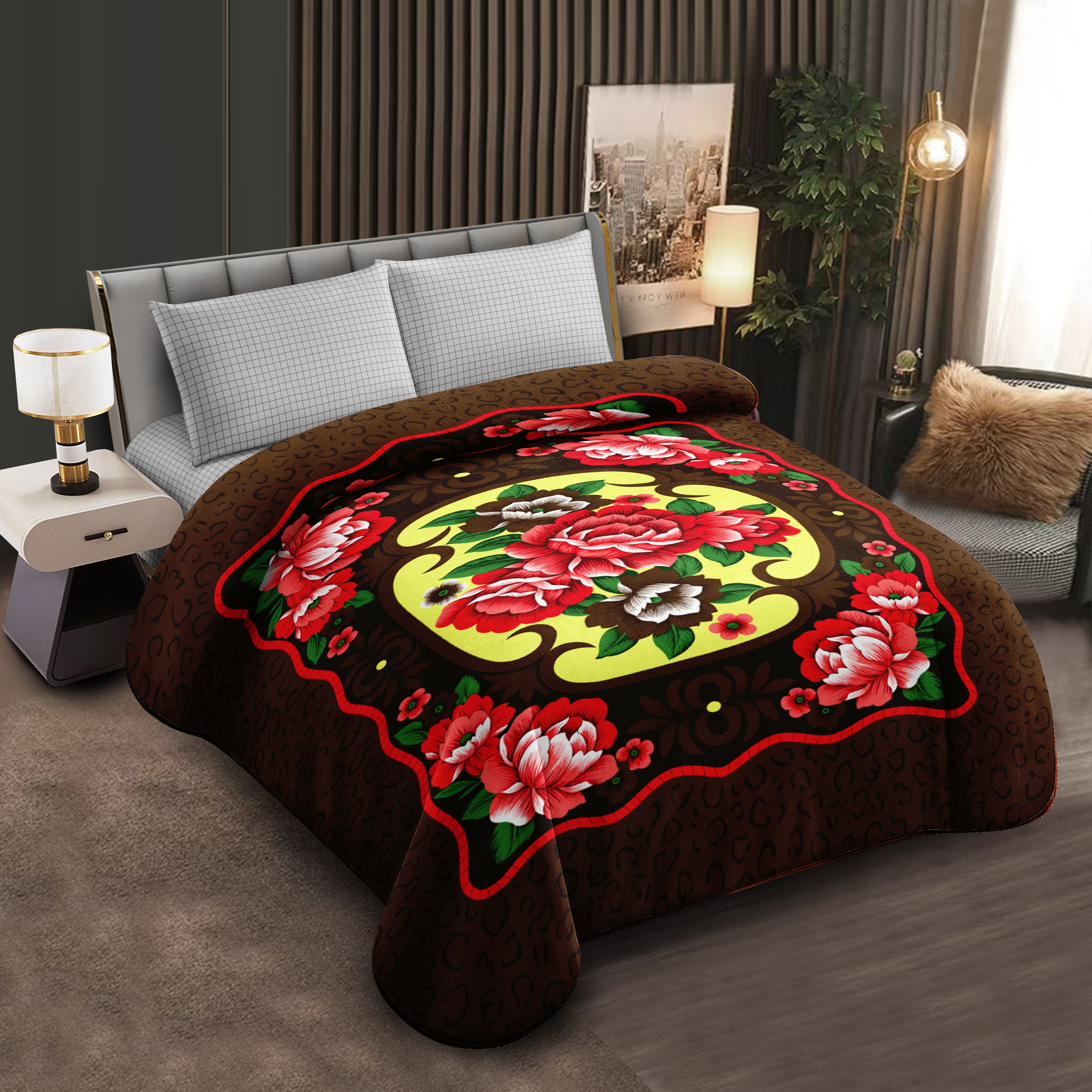 Middle East blanket export, foreign trade, floral pattern, Raschel blanket, cloud blanket, composite blanket wholesale, customization, large double size Item Picture