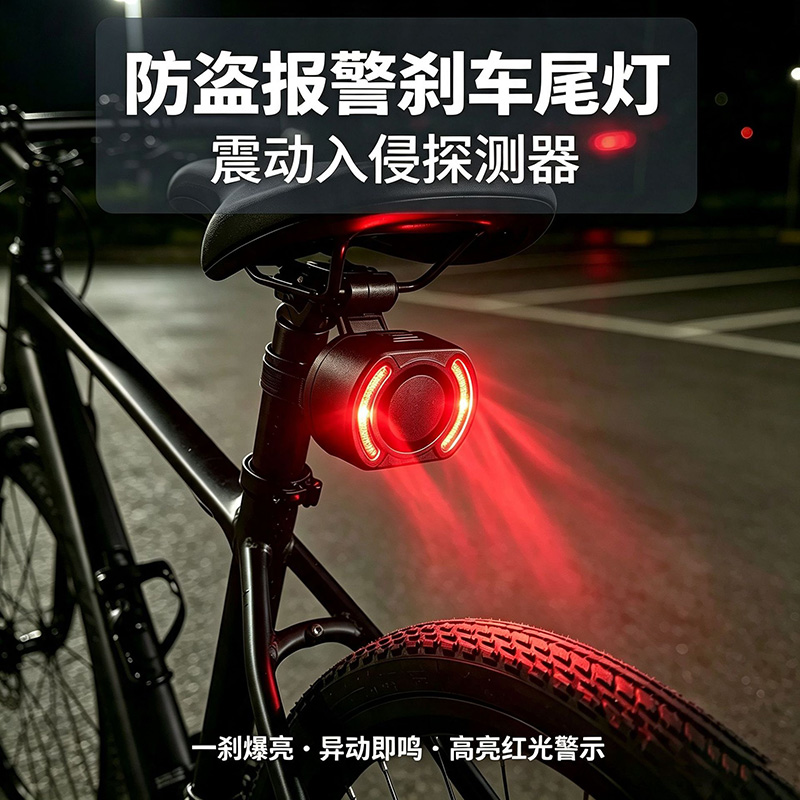 HYD068-2 bicicleta inteligente advertencia de luz trasera alarma de control remoto carga USB con detección de vibración de freno freno de coche de carretera luz trasera
