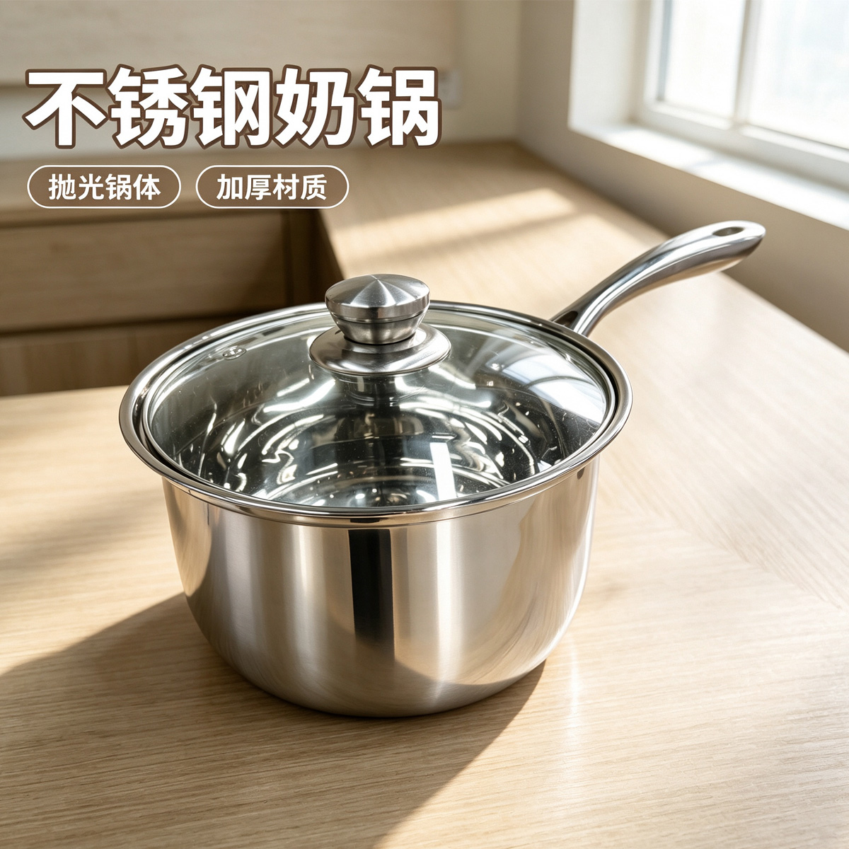 CGUCOOK stainless steel small milk pot, thickened milk pot, noodle cooking stainless steel single handle baby food milk pot, electromagnetic universal instant noodle pot