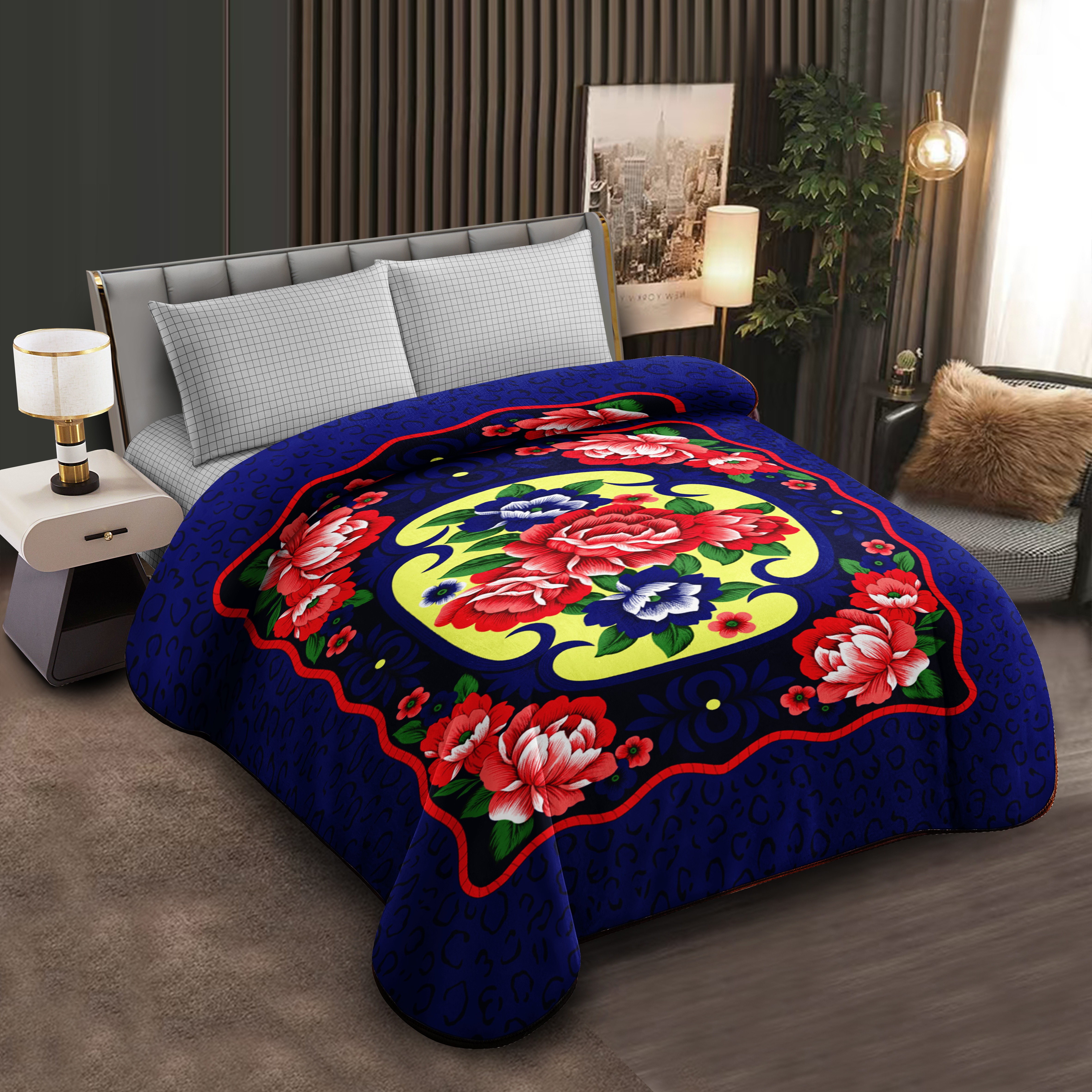 Middle East blanket export, foreign trade, floral pattern, Raschel blanket, cloud blanket, composite blanket wholesale, customization, large double size
