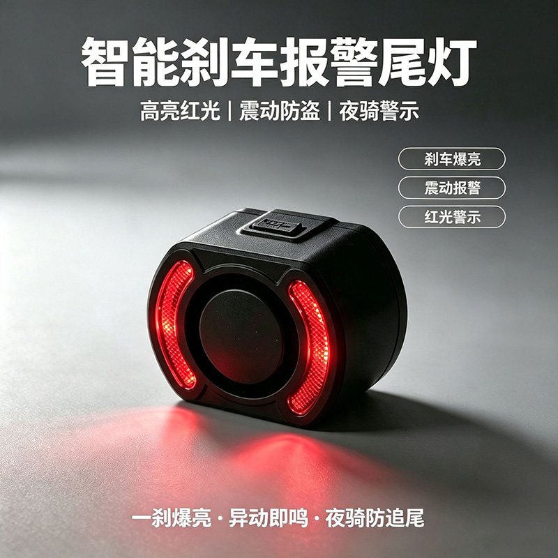HYD068-2 bicicleta inteligente advertencia de luz trasera alarma de control remoto carga USB con detección de vibración de freno freno de coche de carretera luz trasera details Picture