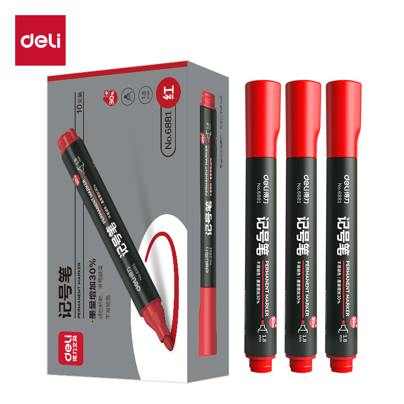 Delisida 6881 Marker Pen (Red)