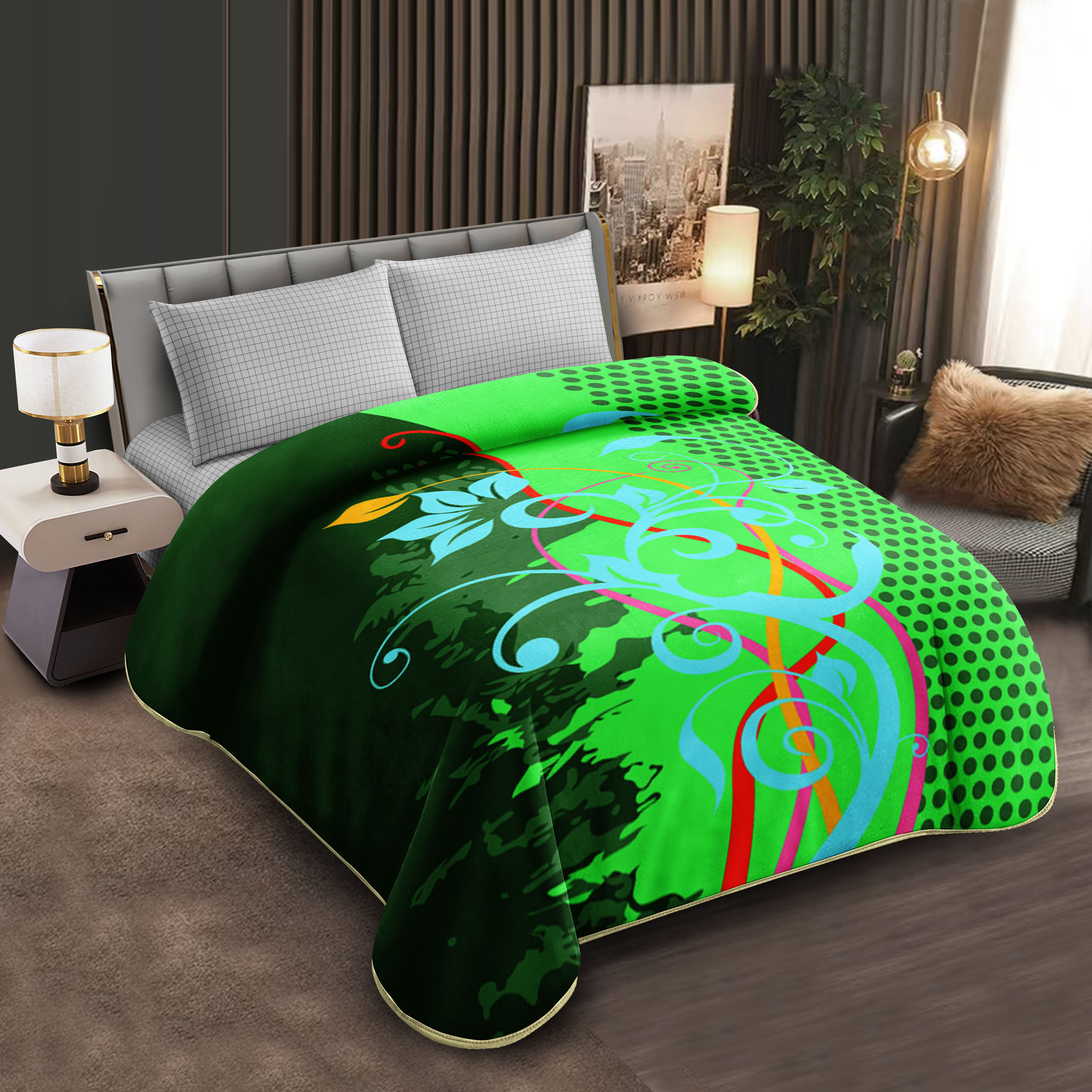 Middle East blanket export, foreign trade, floral pattern, Lashel blanket, cloud blanket, composite blanket wholesale, customization, large double size, fashionable, colorful, geometric texture blanket, soft and warm, home cover blanket, single and double bed blanket, essential for winter Item Picture