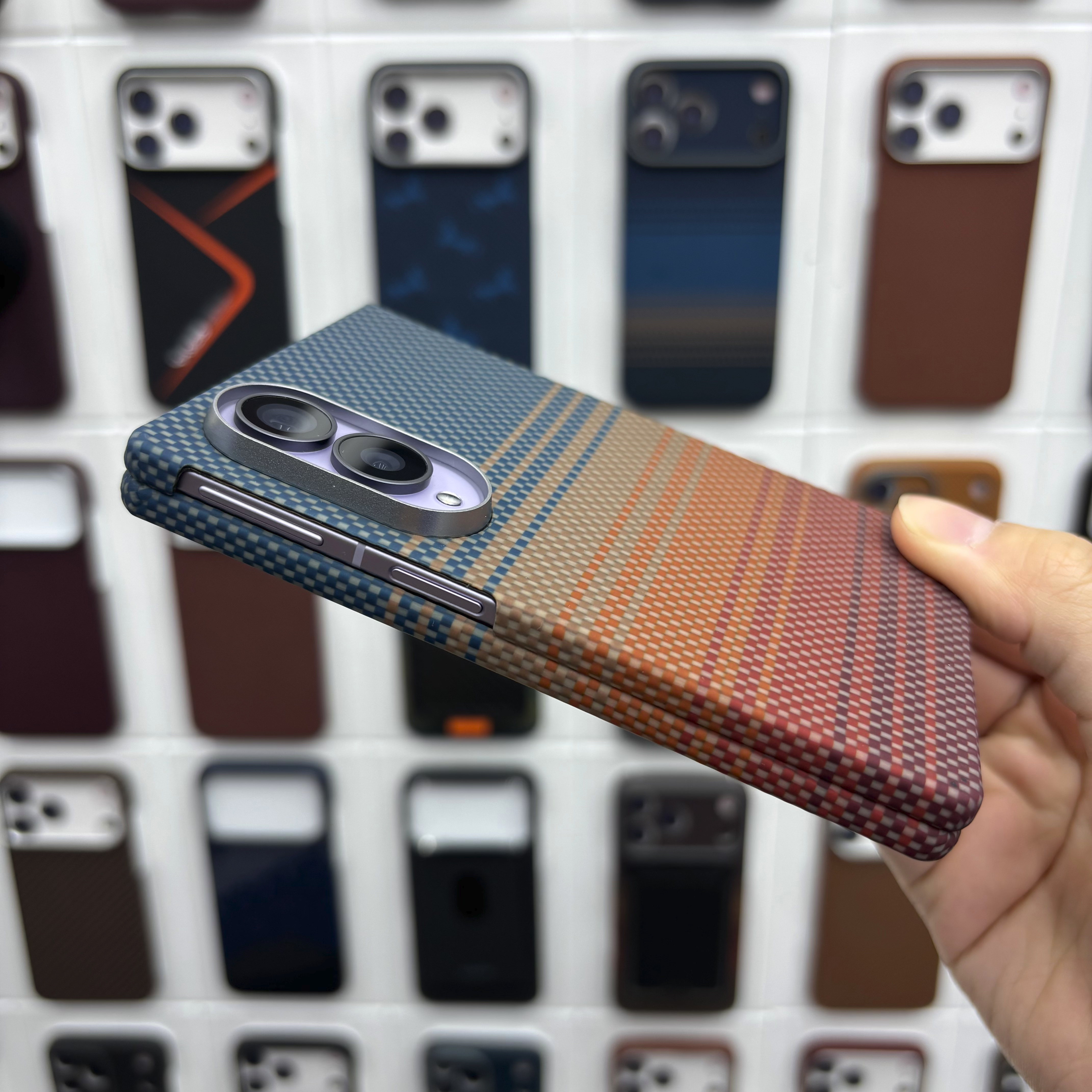Para samsung Z FOLD8 caso de teléfono de fibra de aramida ultra delgada resistente a arañazos resistente al desgaste no se desvanece kevlar tejido protector caso Specification image