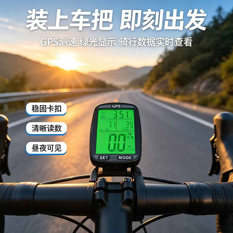 250817 bicicleta GPS medidor de códigos medidor de códigos inalámbrico pantalla grande retroiluminación inalámbrica a prueba de agua mountain bike medidor de códigos odómetro medidor de velocidad