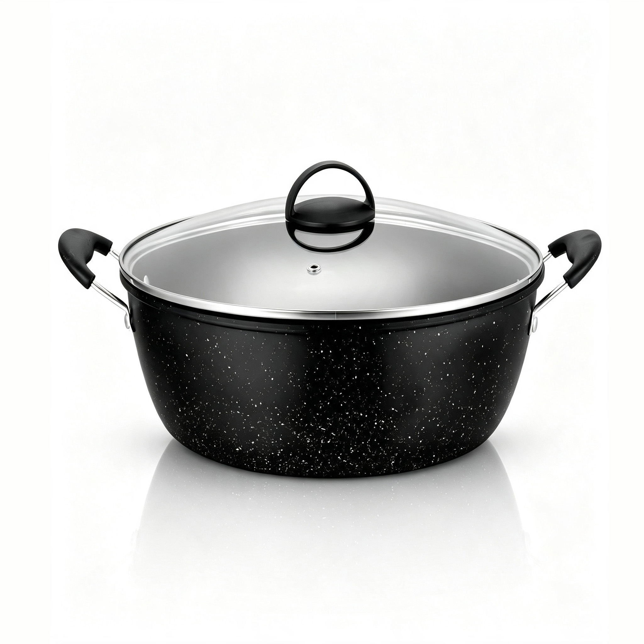 CGUCOOK piedra de arroz sartén antiadherente sartén antiadherente acero al carbono sartén de vapor sartén de cocina sartén de 30cm deeping gran capacidad bisaural white star sartén de inducción de gas universal Item Picture