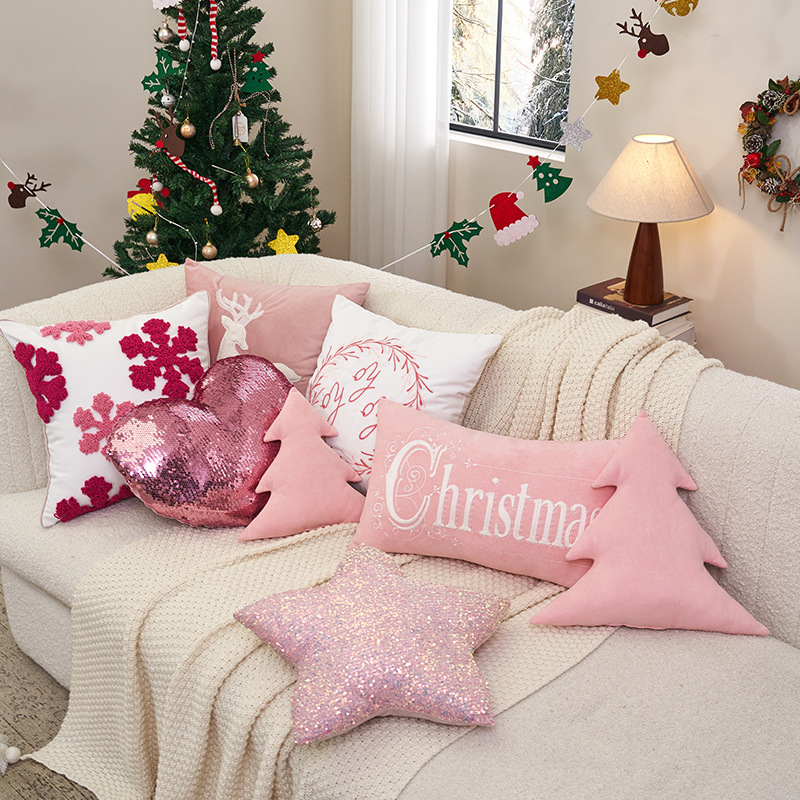 Navidad rojo almohada bola de navidad gafas de navidad calcetines de navidad navidad decoración del hogar cálido regalo de tela - 4