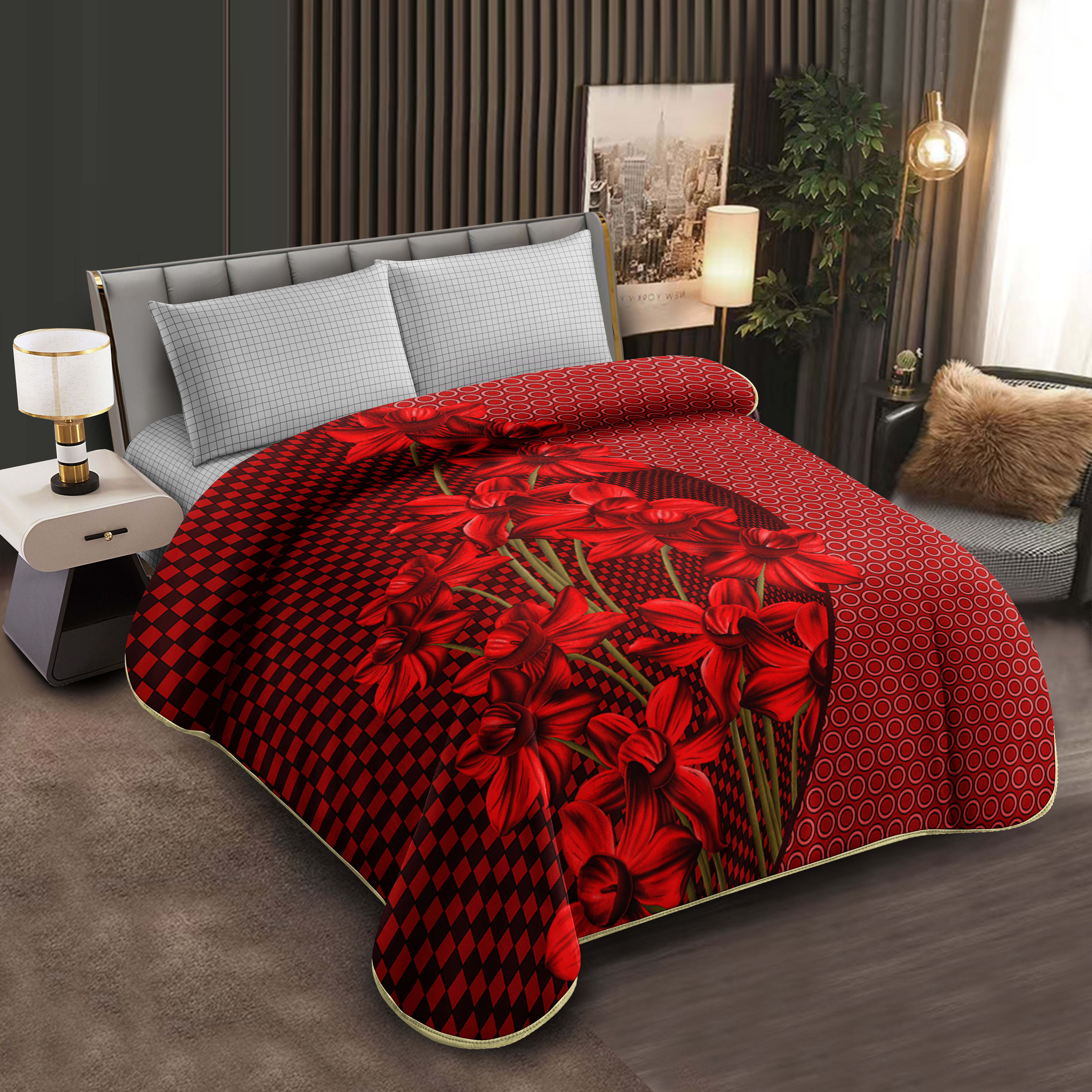 Middle East blanket export, foreign trade floral pattern Raschel blankets, cloud blankets, composite blankets wholesale and customization, large double size warm and soft multi-color velvet blankets, home living room cover blankets, winter warm and casual blankets, thick bed blankets Item Picture
