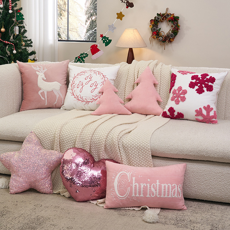 Navidad rojo almohada bola de navidad gafas de navidad calcetines de navidad navidad decoración del hogar cálido regalo de tela - 5