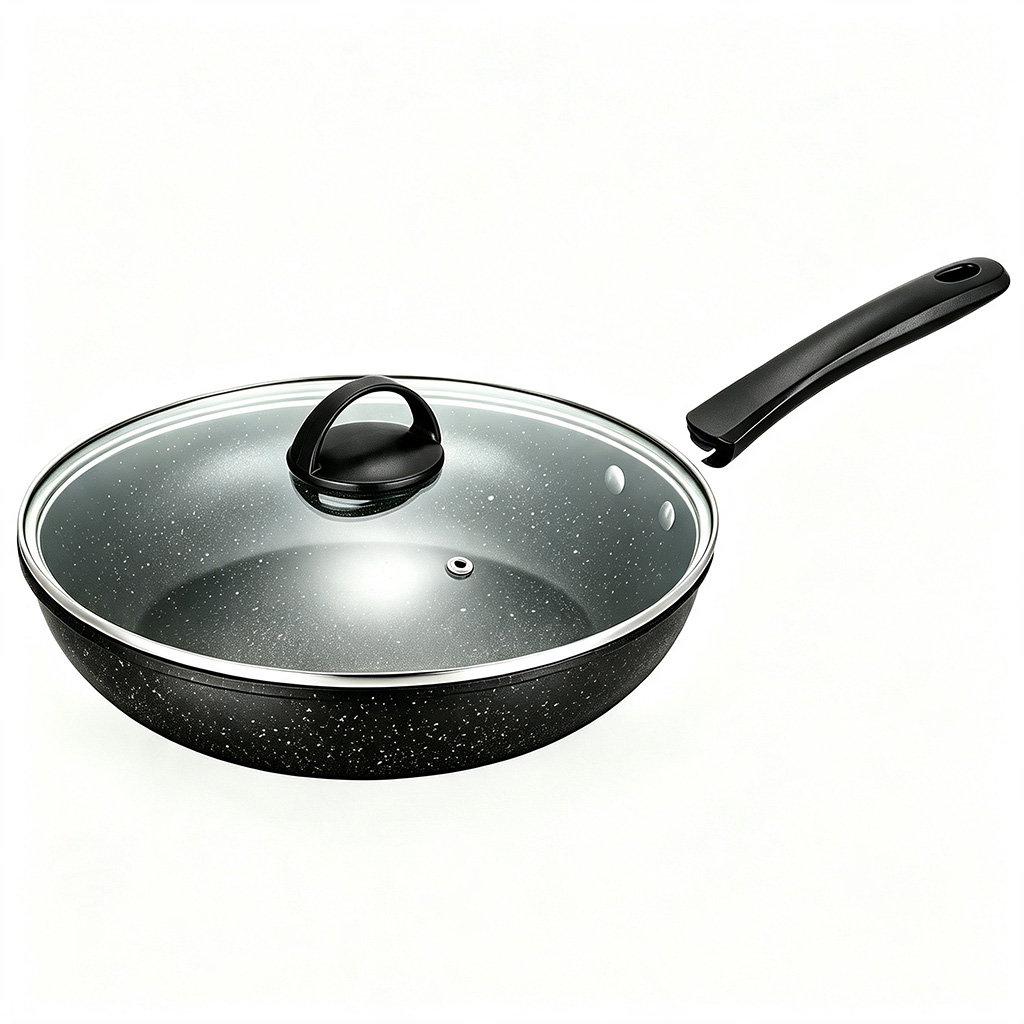 CGUCOOK Cross-border tourmaline Non-stick Frying pan for eggs and steaks, carbon steel tourmaline non-stick frying plate for home use, available in 24/26/28cm Item Picture