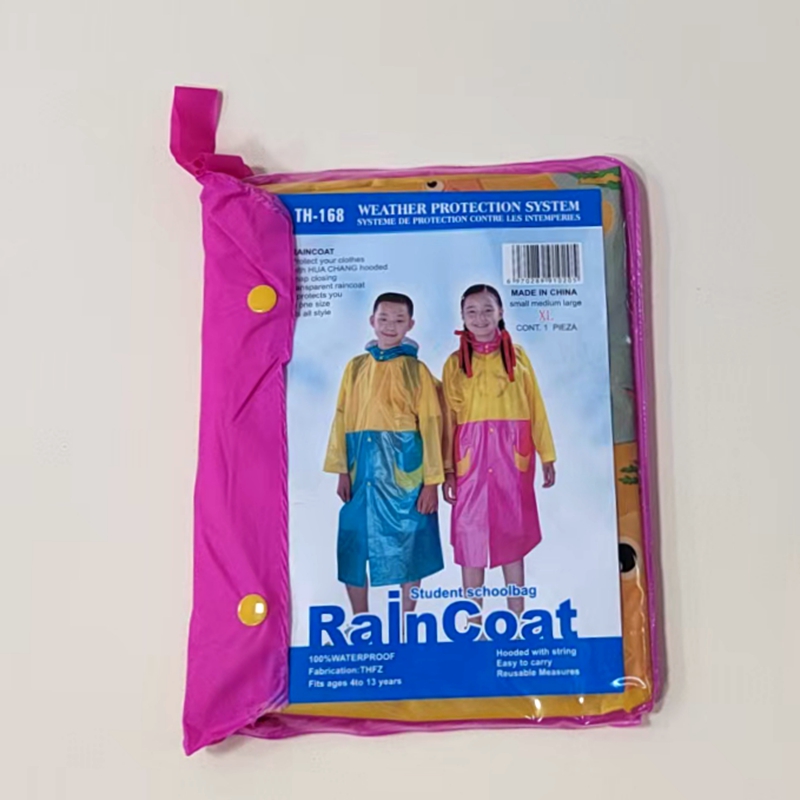 The new PVC material children's schoolbag raincoat from Li Wang is a trendy and fashionable raincoat for going to school and traveling in the rain details Picture