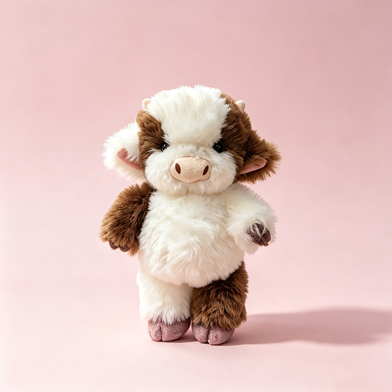 Cute cow plush toy, calf doll, doll, birthday gift, wholesale trade, Jellycat, brown and white plush cow doll, cute pillow, plush toy, children's gift, collectible