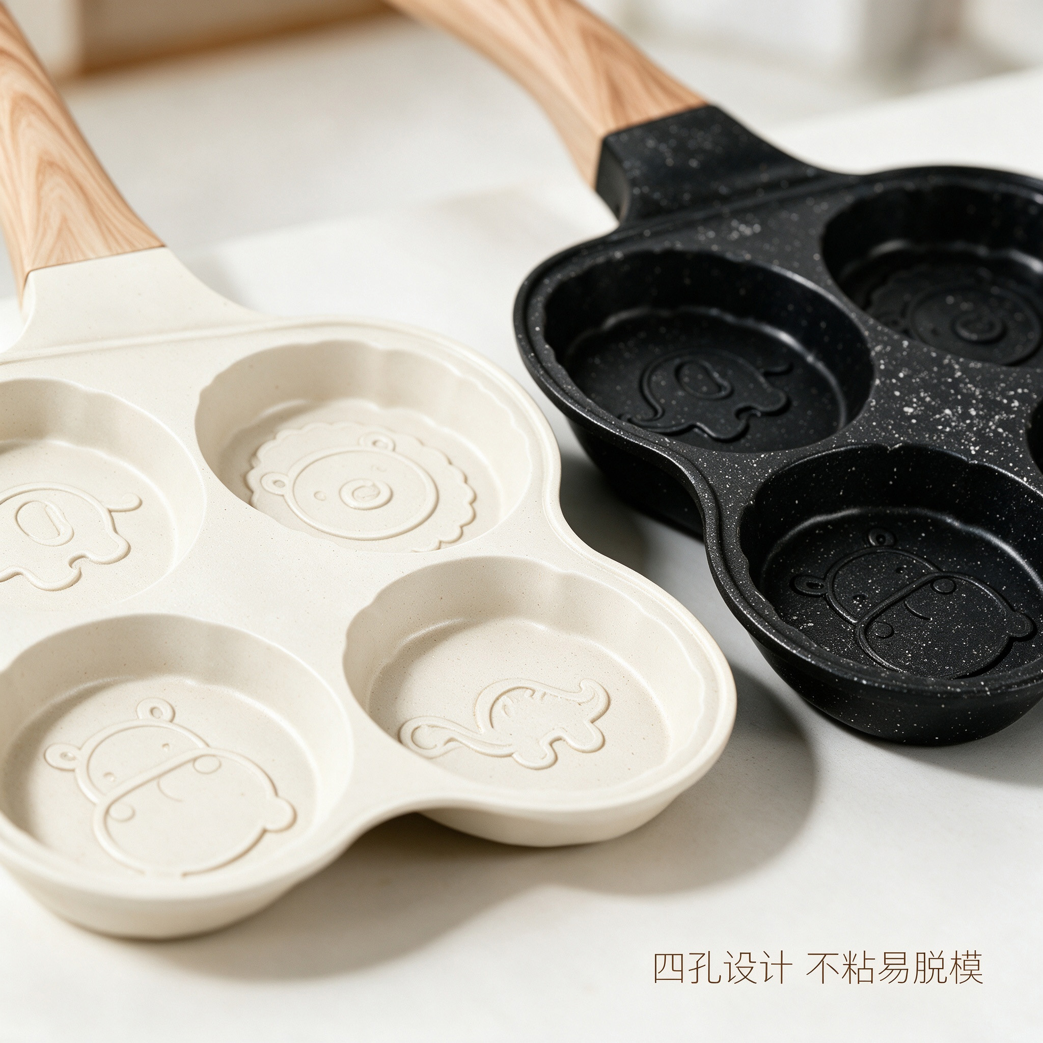 CGUCOOK Animal Four-hole Non-stick Frying pan, home cartoon egg Frying pan, egg hamburger pan, non-stick frying pan, mold flat pan, portable and universal frying plate Application Scenario