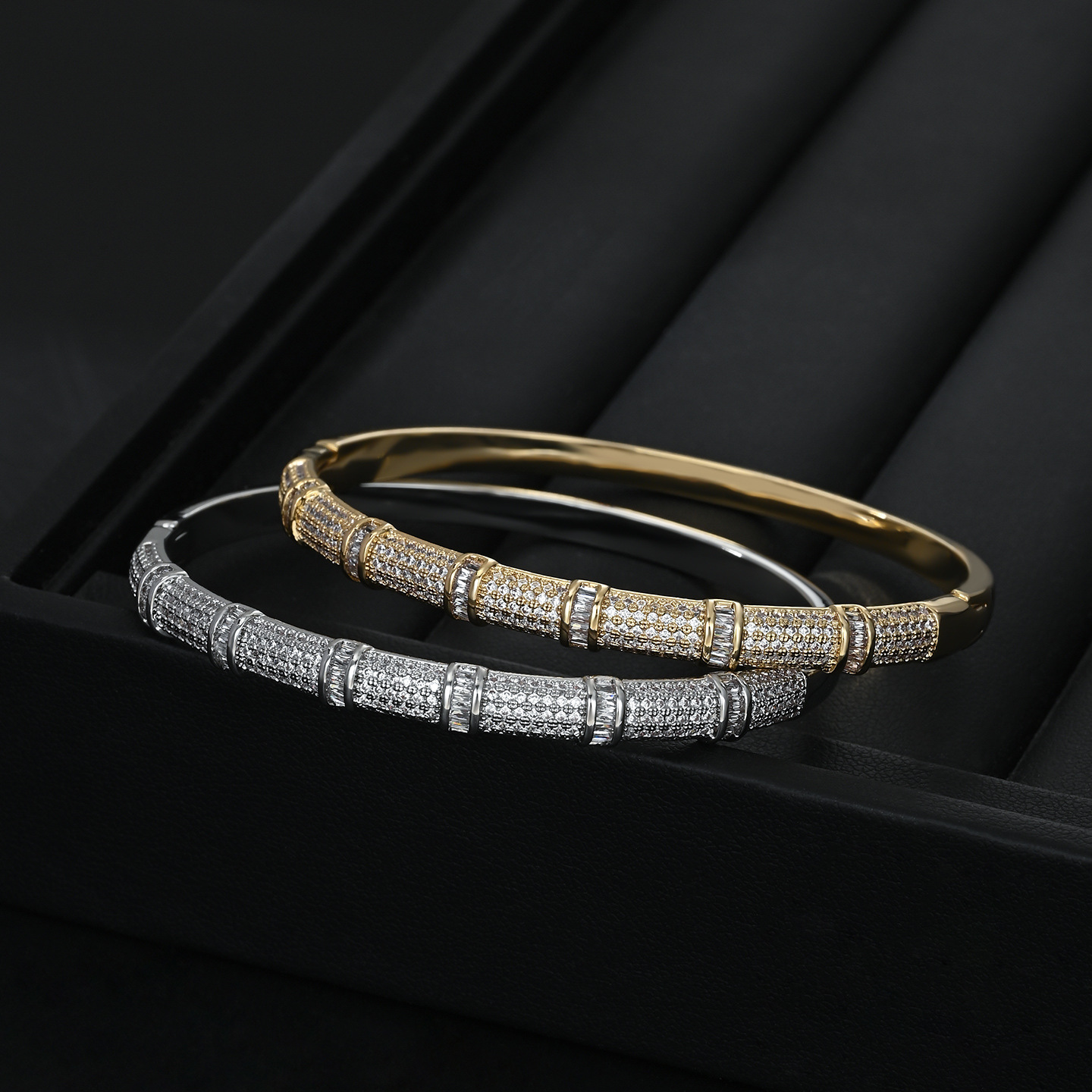 Silver diamond-encrusted jade bracelet, sand gold agate fashionable bracelet, Korean version simple and versatile accessory gift for women