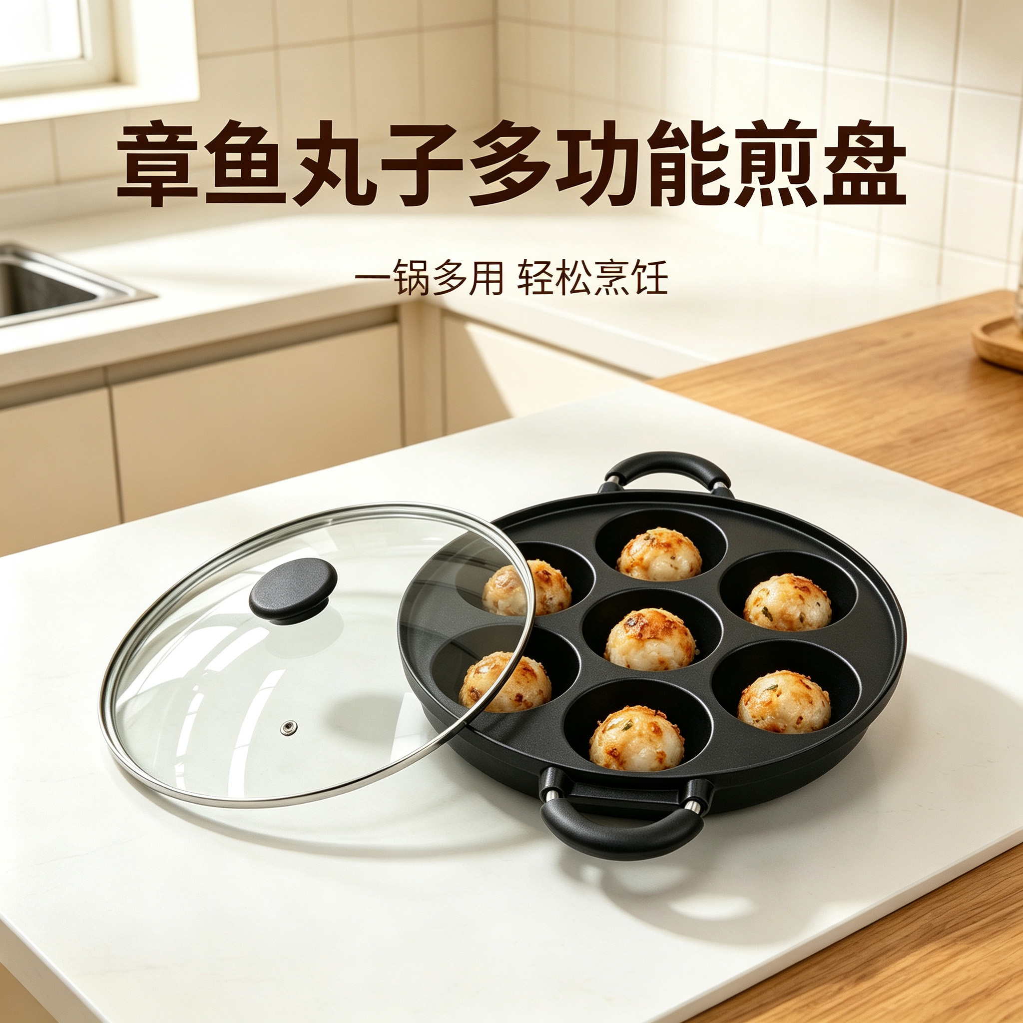 CGICOOK 7 hoyos pulpo croquetas molde antiadherente sartenes antiadherentes para hornear pan antiadherente para el desayuno ollas comerciales details Picture