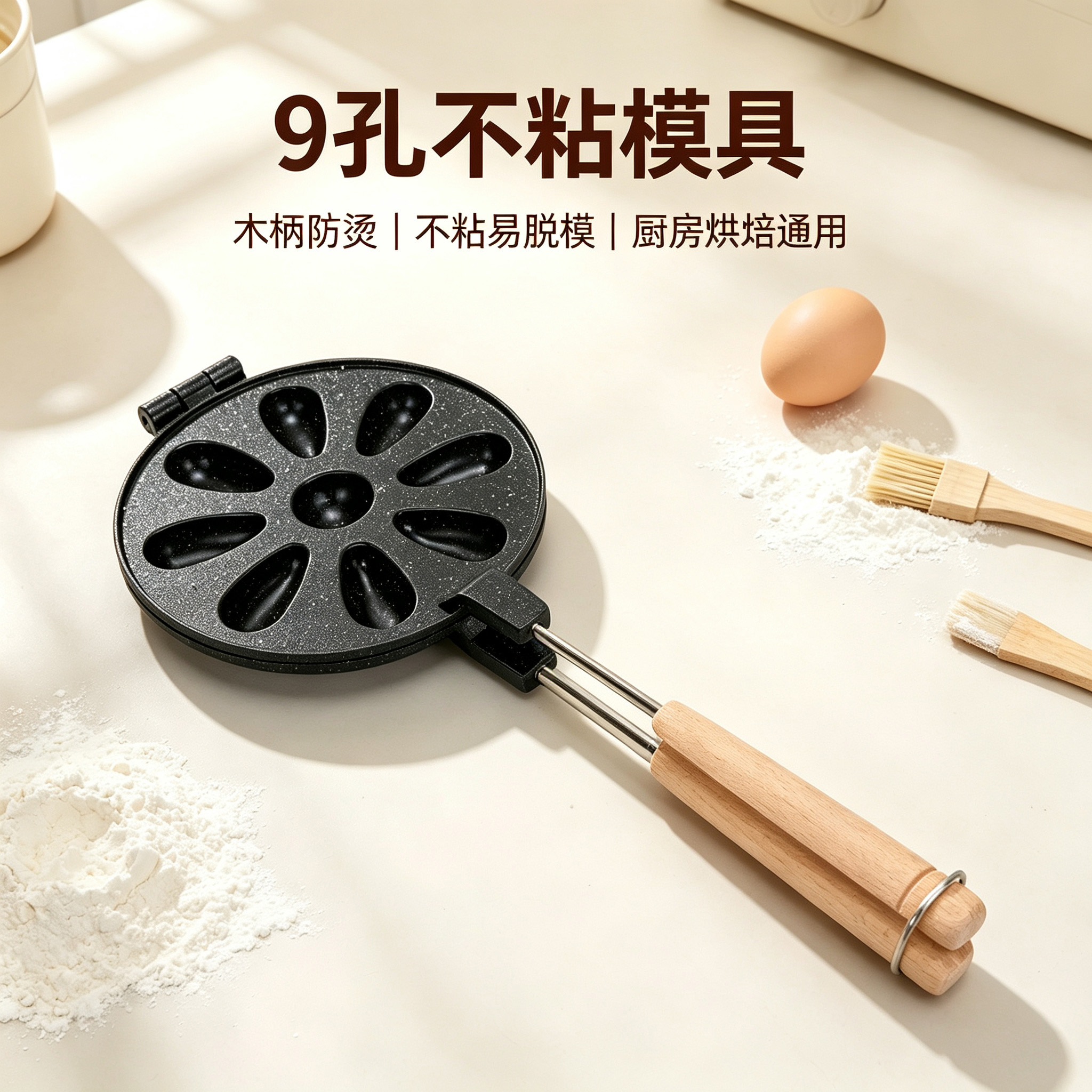 CGUCOOK household 9-hole egg waffle machine mold, 12-hole commercial electric heating gas egg waffle machine mold, 16-hole non-stick baking machine, egg waffle pancake pot