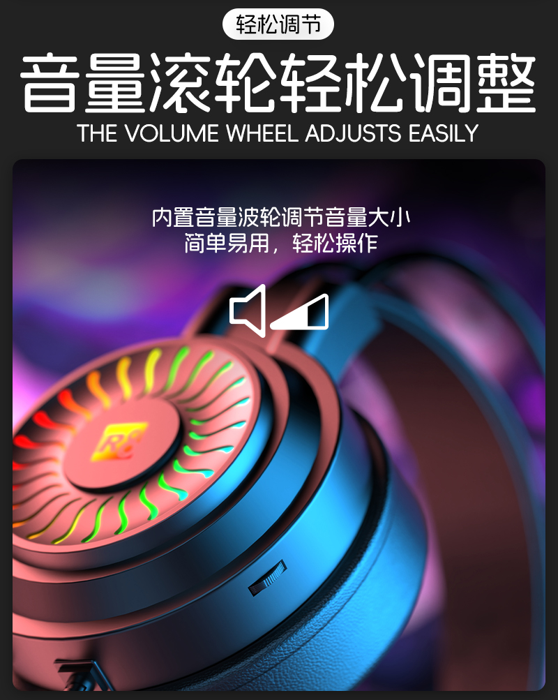 R8 RGB light-emitting gaming headphones are specially designed for gaming, featuring a bass headset with a microphone and dazzling lights for comfortable wearing pic 9