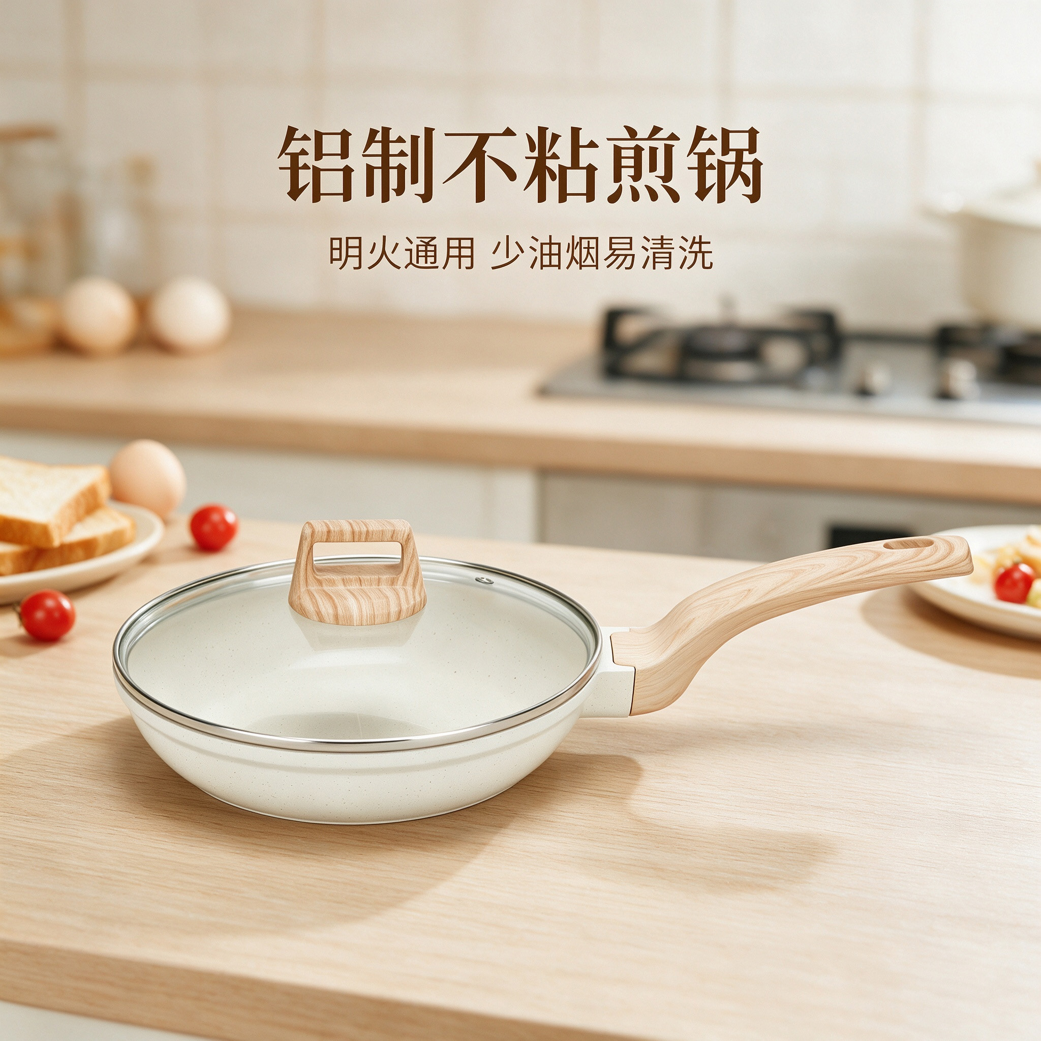 CGUCOOK die-cast aluminum non-stick frying pan, household tourmaline flat pan, smoke-free non-stick aluminum pan, steak frying pan, breakfast pan, egg and pancake pan
