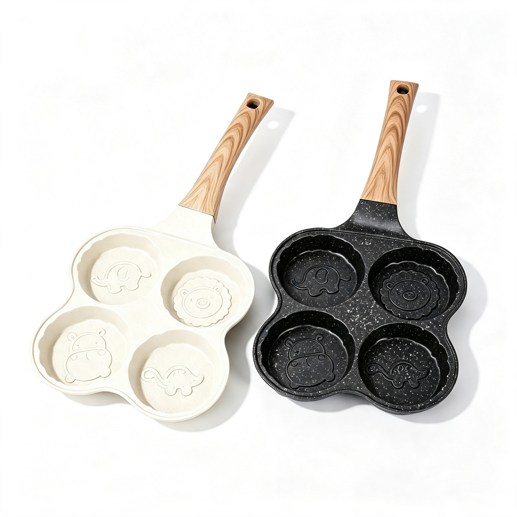 CGUCOOK Animal Four-hole Non-stick Frying pan, home cartoon egg Frying pan, egg hamburger pan, non-stick frying pan, mold flat pan, portable and universal frying plate Item Picture