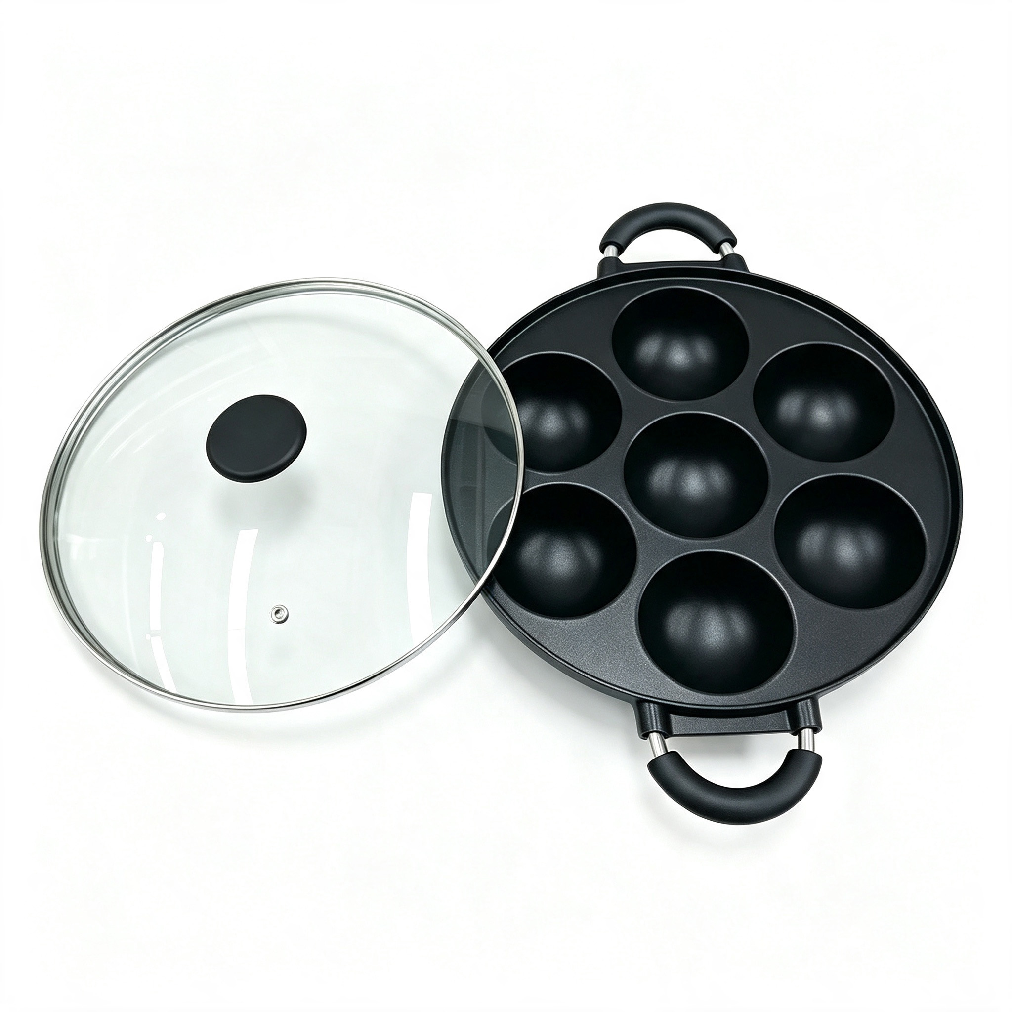 CGICOOK 7 hoyos pulpo croquetas molde antiadherente sartenes antiadherentes para hornear pan antiadherente para el desayuno ollas comerciales Item Picture