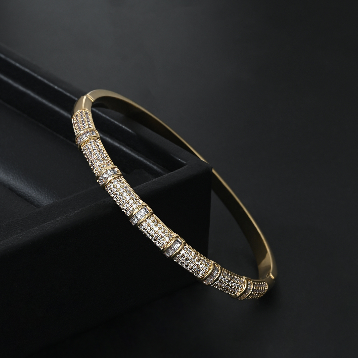 Silver diamond-encrusted jade bracelet, sand gold agate fashionable bracelet, Korean version simple and versatile accessory gift for women pic 5