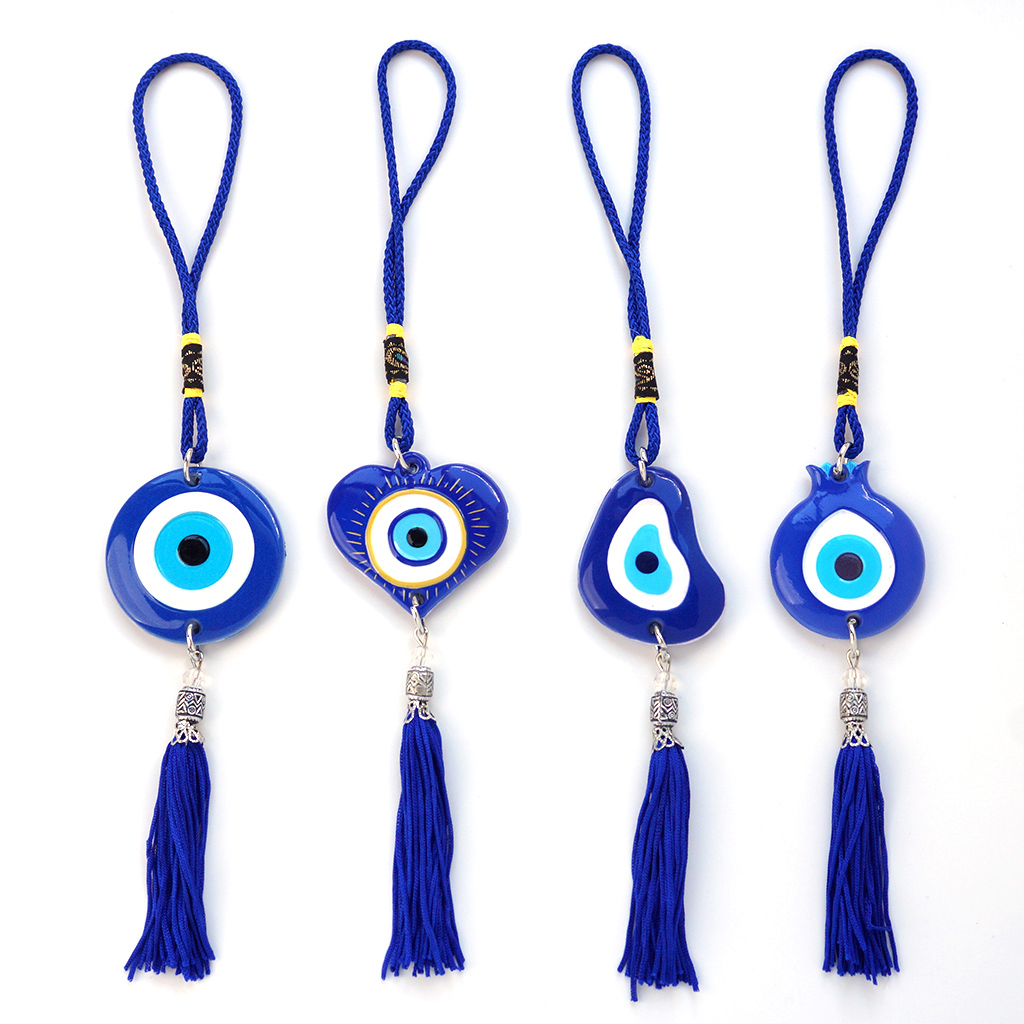 Blue Devil's Eye Car accessory Pendant, home decoration Blue knot tassel, Turkish blue Eye Heart-shaped round Irregular shape Pomegranate shape decoration, Siyao 08296