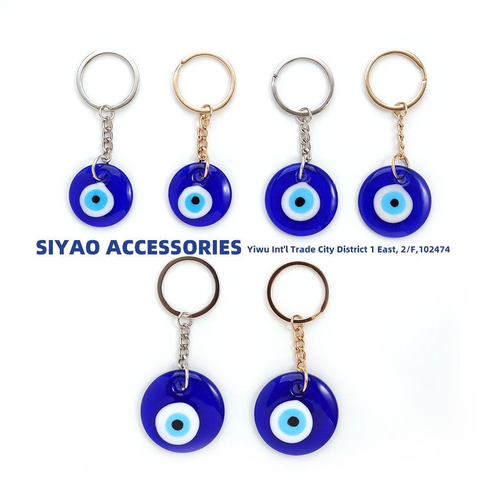 Greek and Turkish glass blue eye keychain Devil's Eye EVILEYES 3CM/3.5CM/4CM glass pendant WZXN