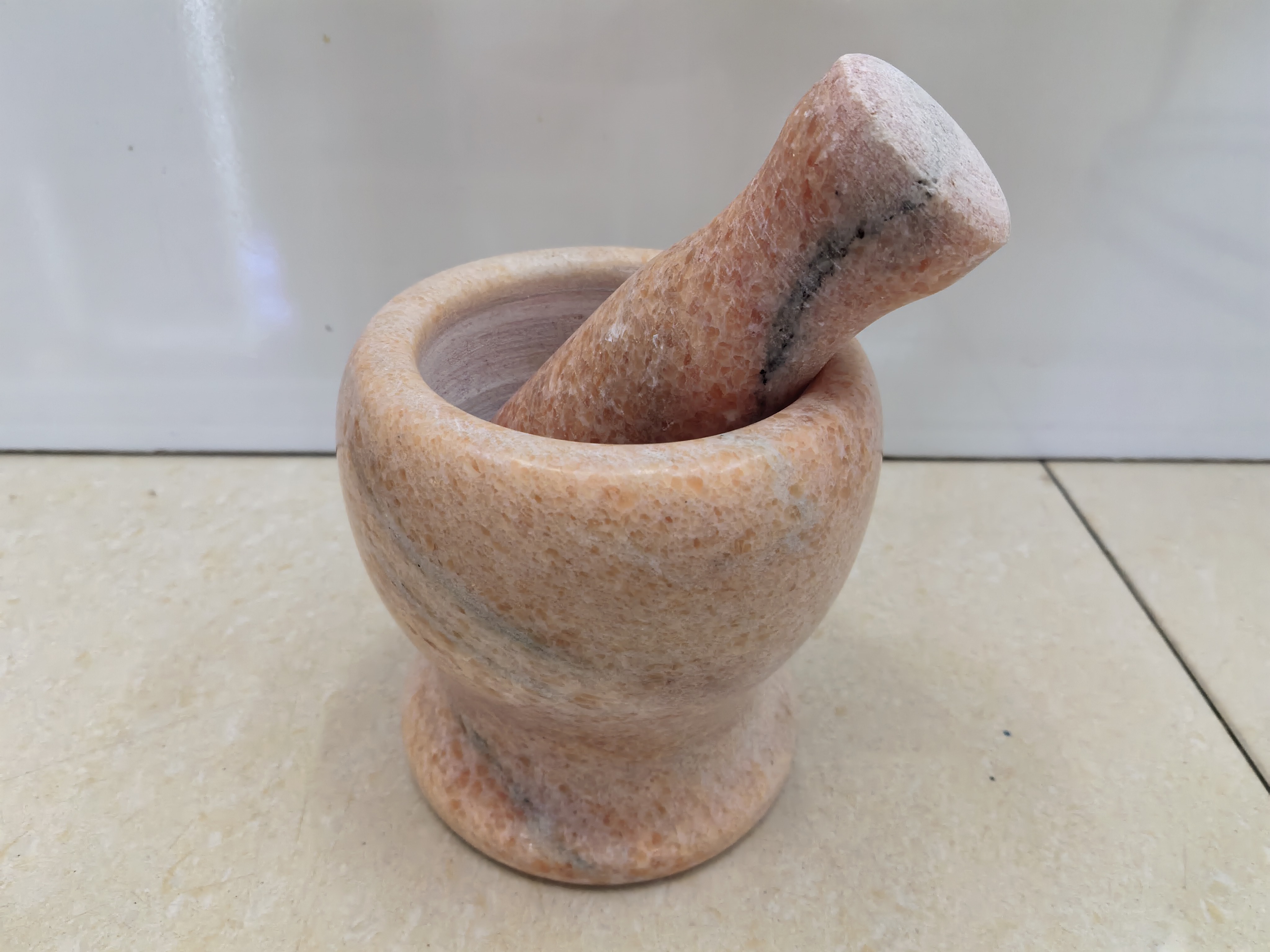 Daily necessities, kitchen utensils, garlic mortar, stone mortar, garlic tamper details Picture
