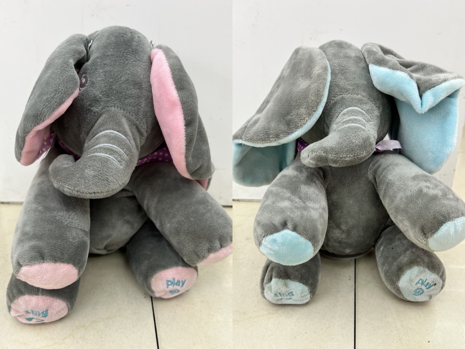 Peek-a-boo canta elefante boneco pacificador bebé muñeca juguete de peluche para niños