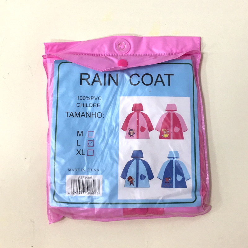 笠王儿童雨衣PVC长装卡通图案风格外出旅游出行批发