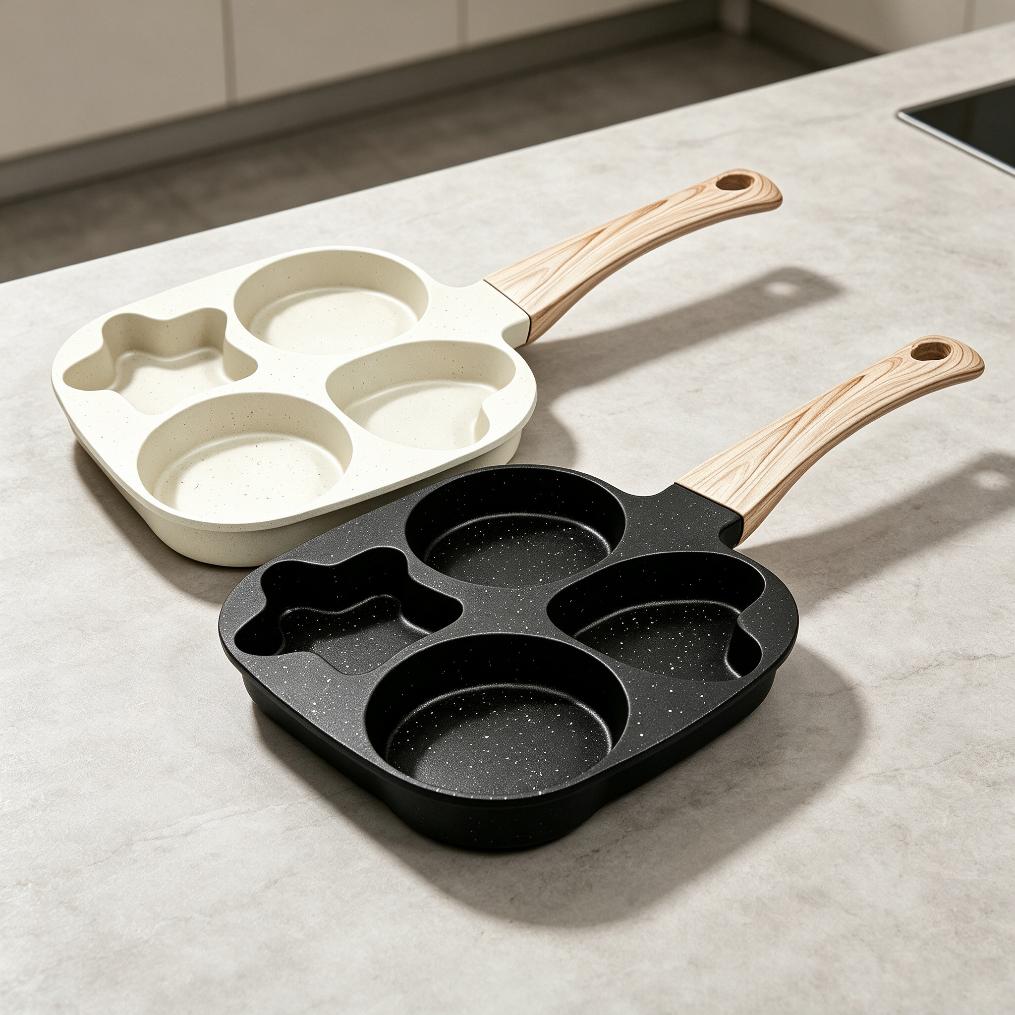 CGUCOOK Sun Moon Star Non-stick Frying Pan, Mica Stone Non-stick Aluminum Pan, Breakfast Egg and Hamburger Pan, Home Breakfast Pan, Steak and Small Frying pan, gas universal Application Scenario