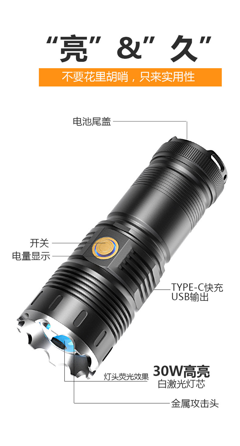 Q05 luz brillante linterna láser blanco multifunción telescópica linterna de aleación de aluminio luz brillante cañón de láser resaltado foco antorcha pic 11