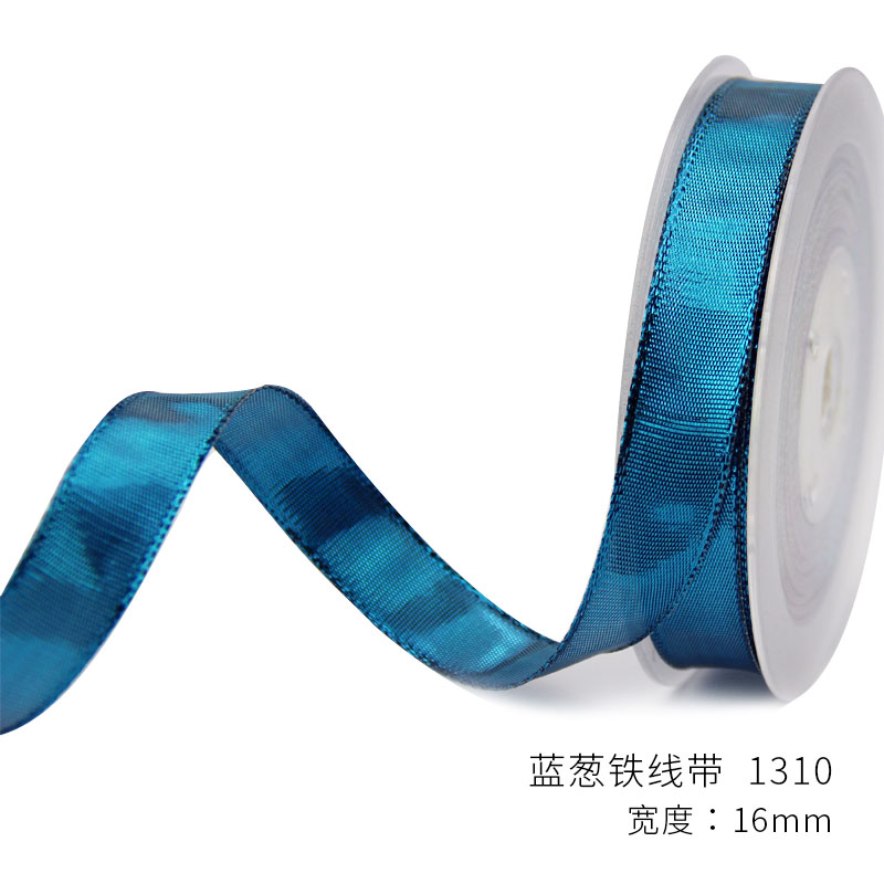 Item No. : 1310 Christmas Gift Packaging Decoration DIY Blue Onion Christmas Webbing (100 yards) 1.5cm details Picture